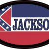 Oval Mississippi Flag Jackson Sticker