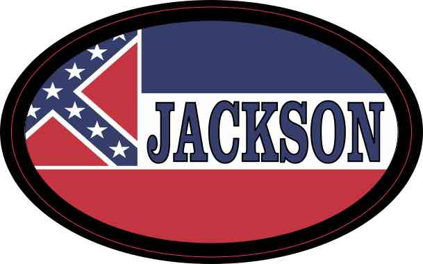 Oval Mississippi Flag Jackson Sticker