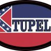 Oval Mississippi Flag Tupelo Sticker