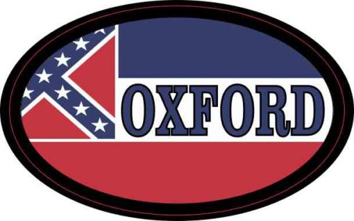 Oval Mississippi Flag Oxford Sticker