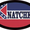 Oval Mississippi Flag Natchez Sticker