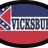 Oval Mississippi Flag Vicksburg Sticker