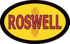 Oval New Mexico Flag Roswell Sticker