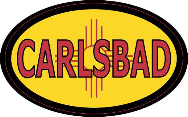 Oval New Mexico Flag Carlsbad Sticker