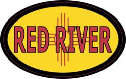 Oval New Mexico Flag Red River Sticker