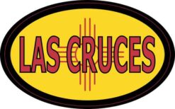 Oval New Mexico Flag Las Cruces Sticker
