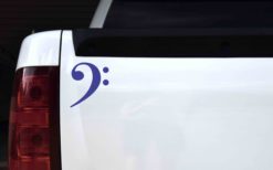 Alternative view of 4.5in x 5in Blue Bass Clef Sticker