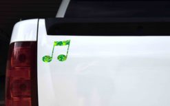 Alternative view of 5in x 4in Green Paisley Double Eighth Note Sticker