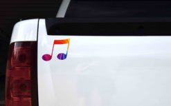Alternative view of 5in x 4in Rainbow Double Eighth Note Sticker