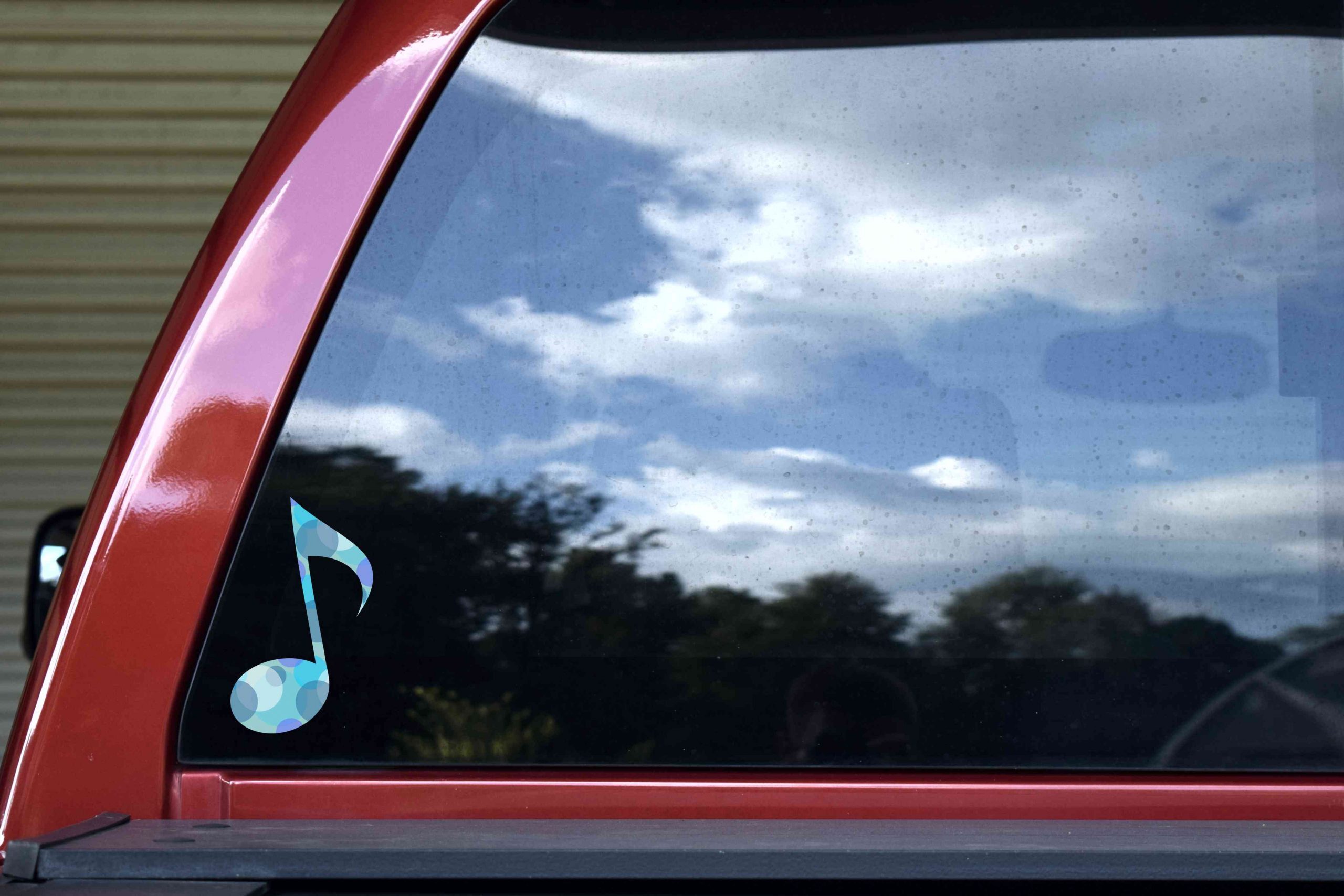 3in x 5in Circle Pattern Eighth Note Sticker - Image 2