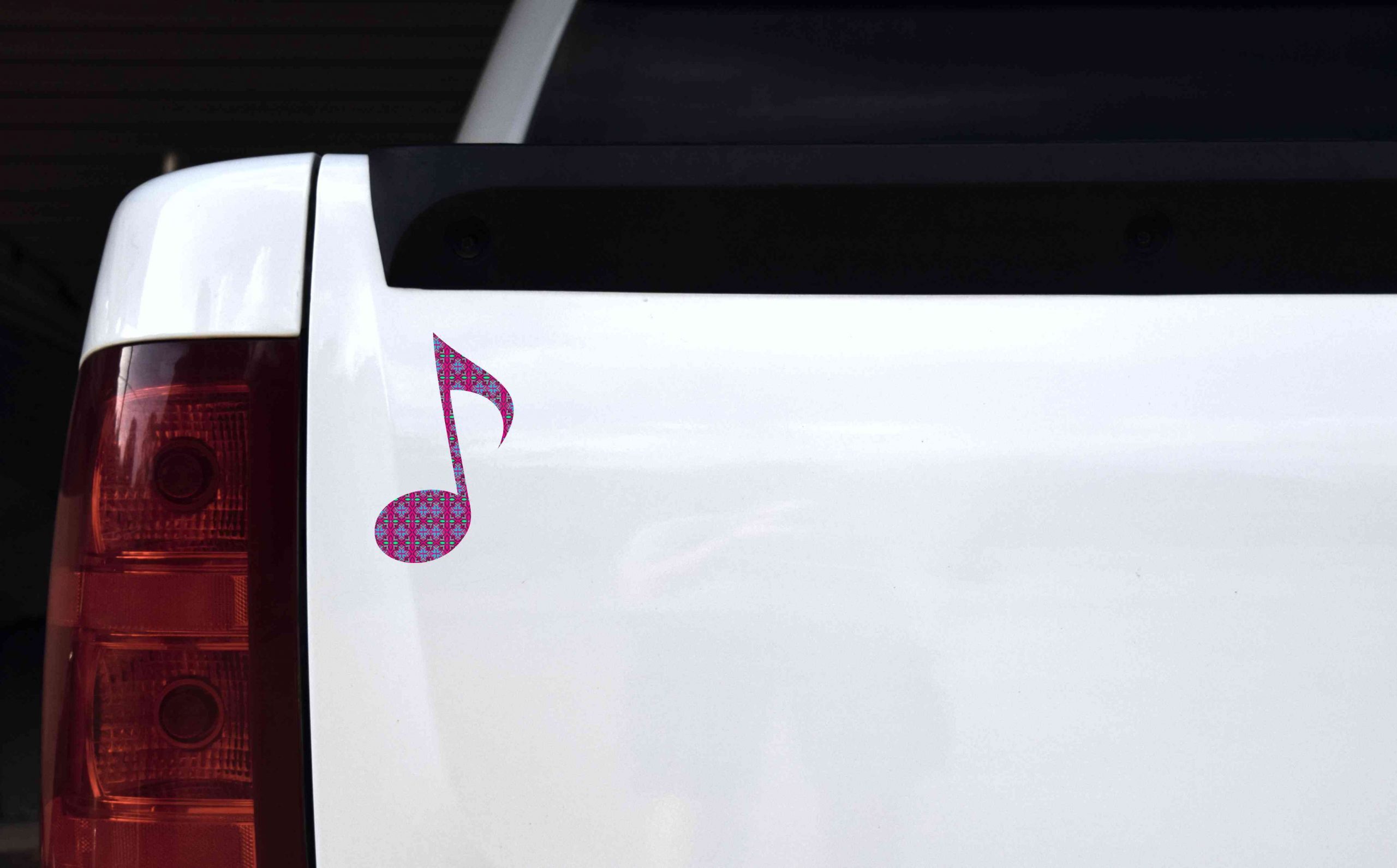 3in x 5in Floral Eighth Note Sticker - Image 2
