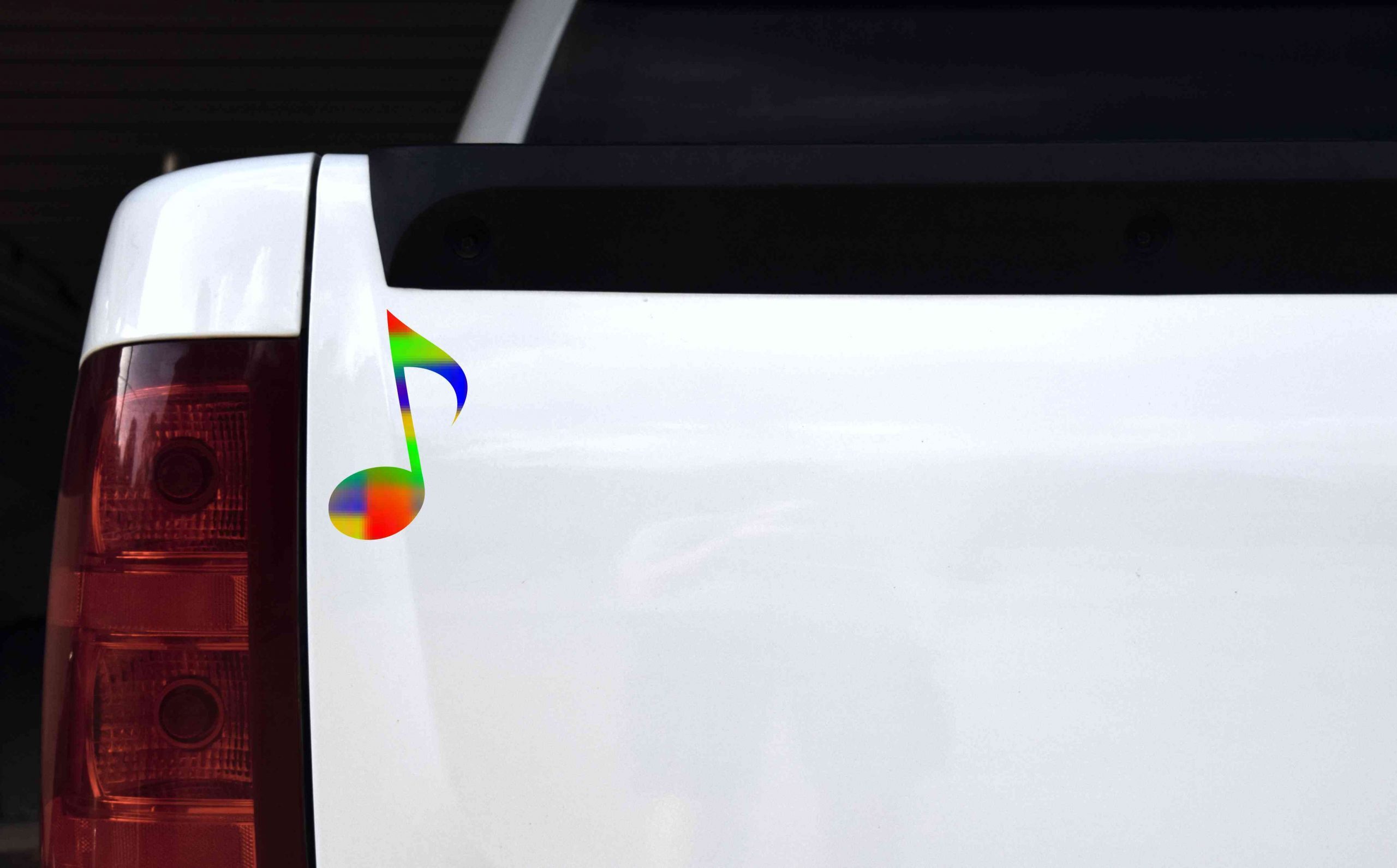 3in x 5in Rainbow Eighth Note Sticker - Image 2