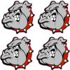 Red Collared Bulldog Stickers