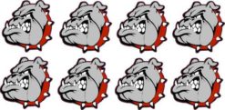 Red Collared Bulldog Stickers