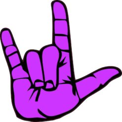 Purple ASL I Love You Sticker