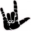Black and White ASL I Love You Sticker