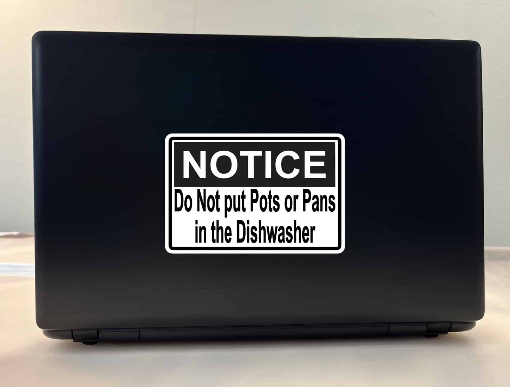 6in x 4in Notice Do Not put Pots or Pans in the Dishwasher Sticker - Image 3