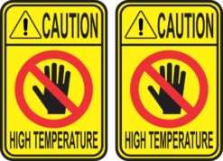 Caution High Temperature Stickers