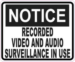 Notice Video and Audio Surveillance Sticker