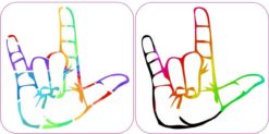 Rainbow ASL I Love You Stickers