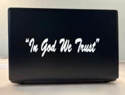 10in x 2.5in White Die Cut In God We Trust Sticker