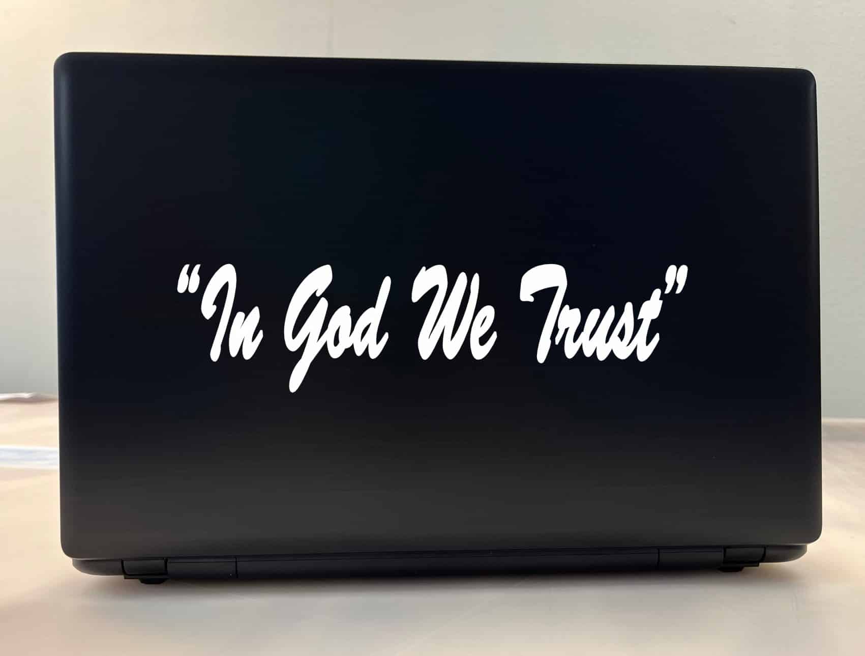 10in x 2.5in White Die Cut In God We Trust Sticker