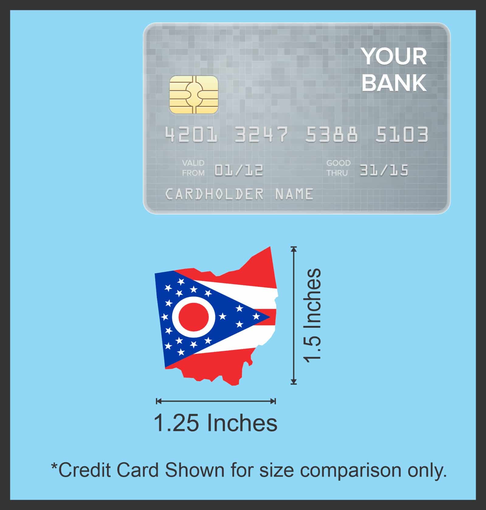 1.25in x 1.5in Die Cut Ohio Stickers - Image 7
