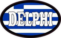 Oval Greek Flag Delphi Sticker