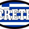 Oval Greek Flag Crete Sticker