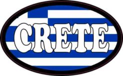 Oval Greek Flag Crete Sticker