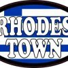 Oval Greek Flag Rhodes Town Sticker