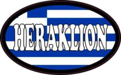 Oval Greek Flag Heraklion Sticker