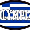 Oval Greek Flag Olympia Sticker