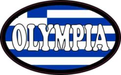Oval Greek Flag Olympia Sticker