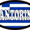 Oval Greek Flag Santorini Sticker