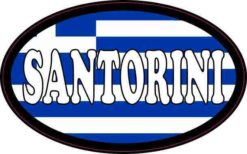 Oval Greek Flag Santorini Sticker