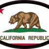 Oval Californian Flag Sticker