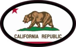 Oval Californian Flag Sticker