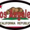 Oval Californian Flag Los Angeles Sticker
