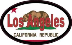 Oval Californian Flag Los Angeles Sticker