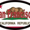 Oval Californian Flag San Francisco Sticker