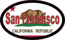 Oval Californian Flag San Francisco Sticker