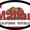 Oval Californian Flag Malibu Sticker