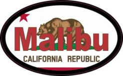 Oval Californian Flag Malibu Sticker
