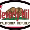Oval Californian Flag Beverly Hills Sticker