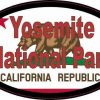 Oval Californian Flag Yosemite National Park Sticker