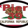 Oval Californian Flag Pier 39 Sticker