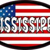 Oval American Flag Mississippi Sticker
