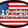 Oval American Flag Maryland Sticker