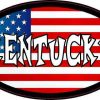 Oval American Flag Kentucky Sticker